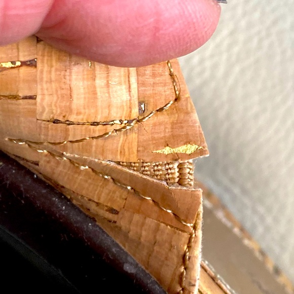 🦋Croft & Barrel heel sandals cork gold Sz 10 - Picture 6 of 10